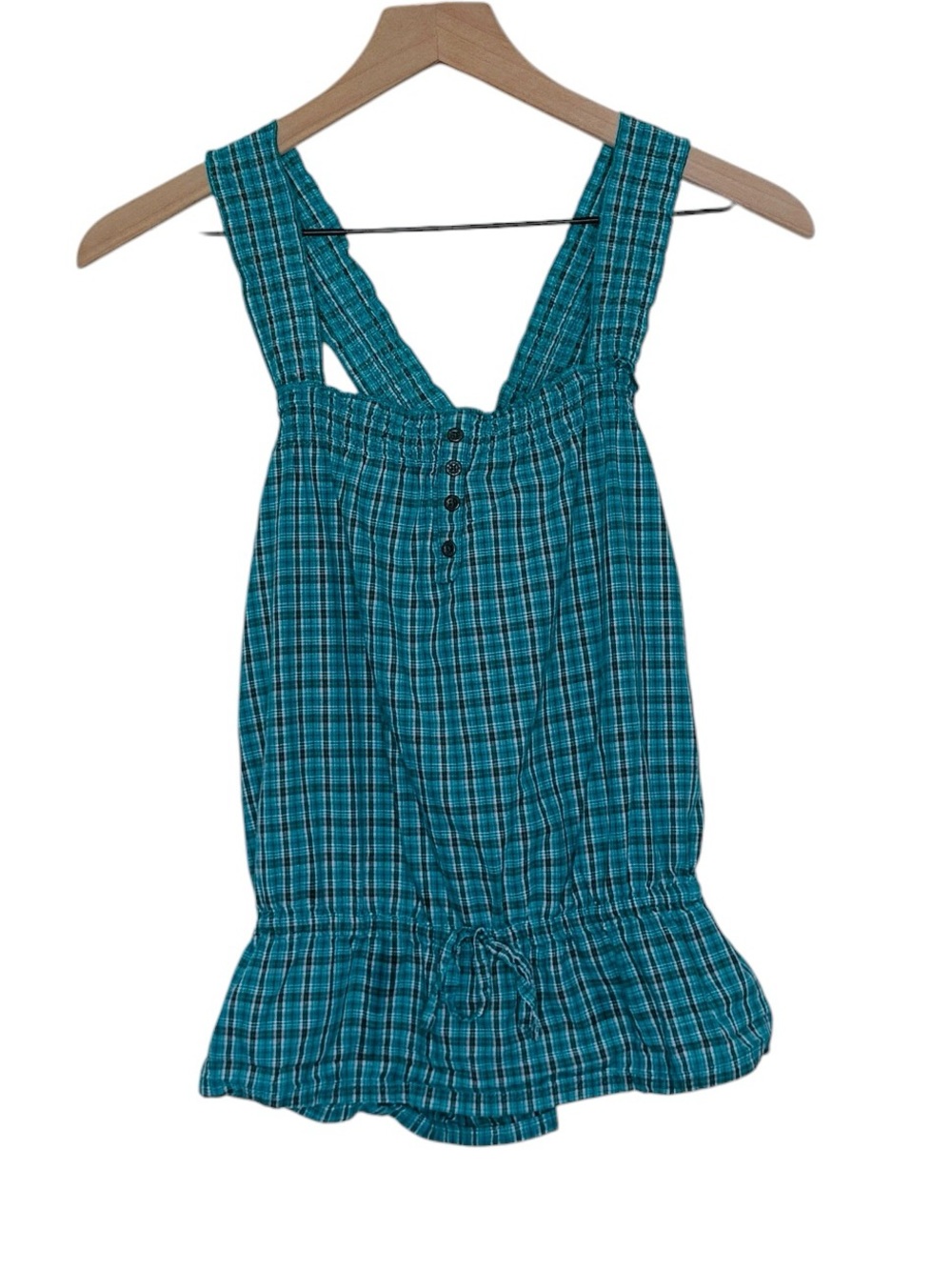 Vintage MUDD Y2K Plaid Sleeveless Peplum Top Medium Twee Cottagecore Grunge